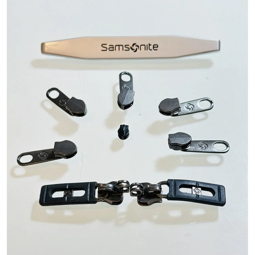 OEM Samsonite Tech 2.0 Carry-On 8 pcs Zipper Pulls & 1 Logo Badge Original Parts